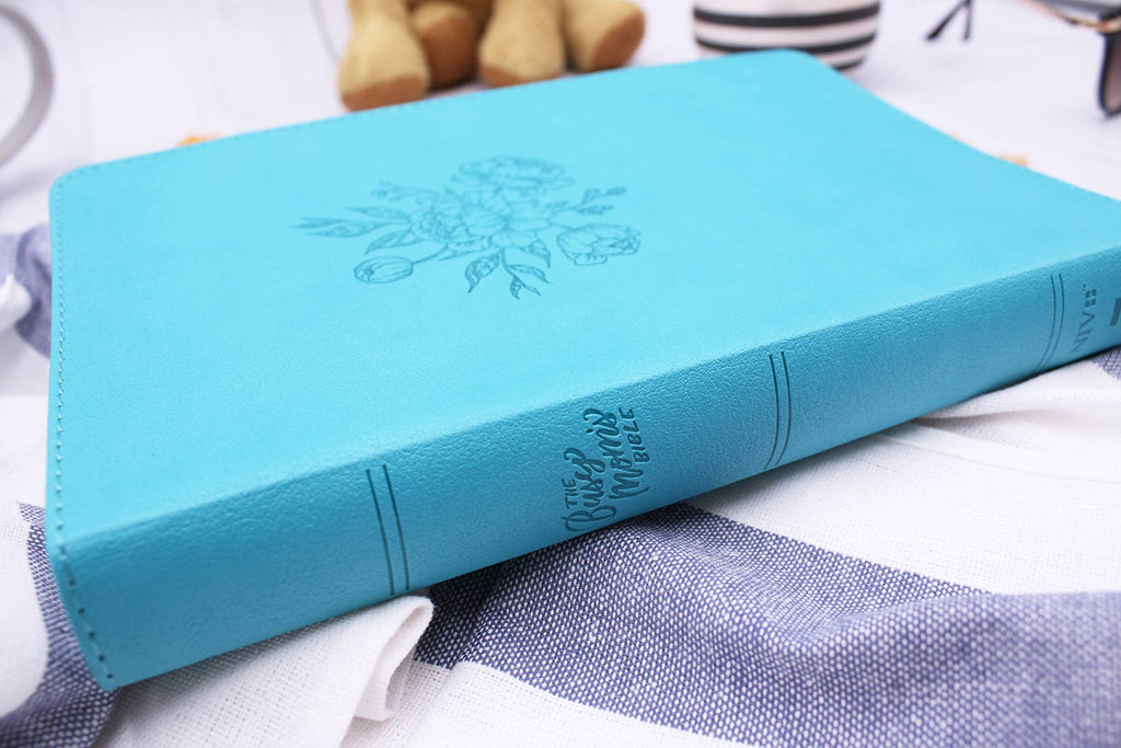 HarperCollins Christian Publishing - NIV The Busy Mom's Bible, Leathersoft, Teal, Red Letter