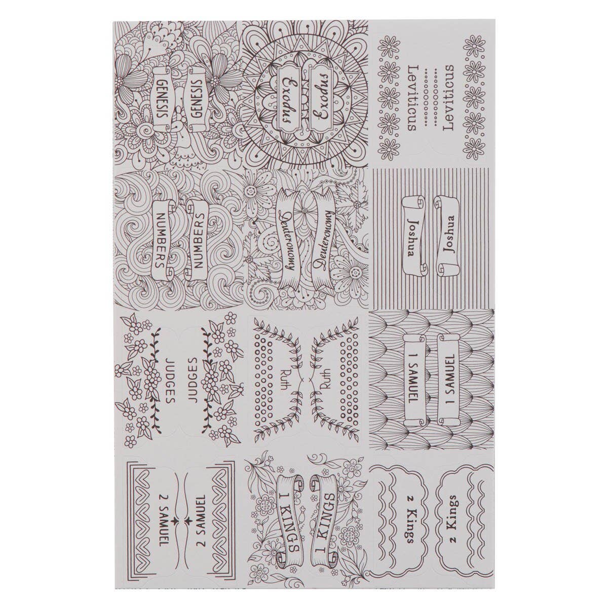 Christian Art Gifts - Bible Indexing Tabs Colorable Style 2