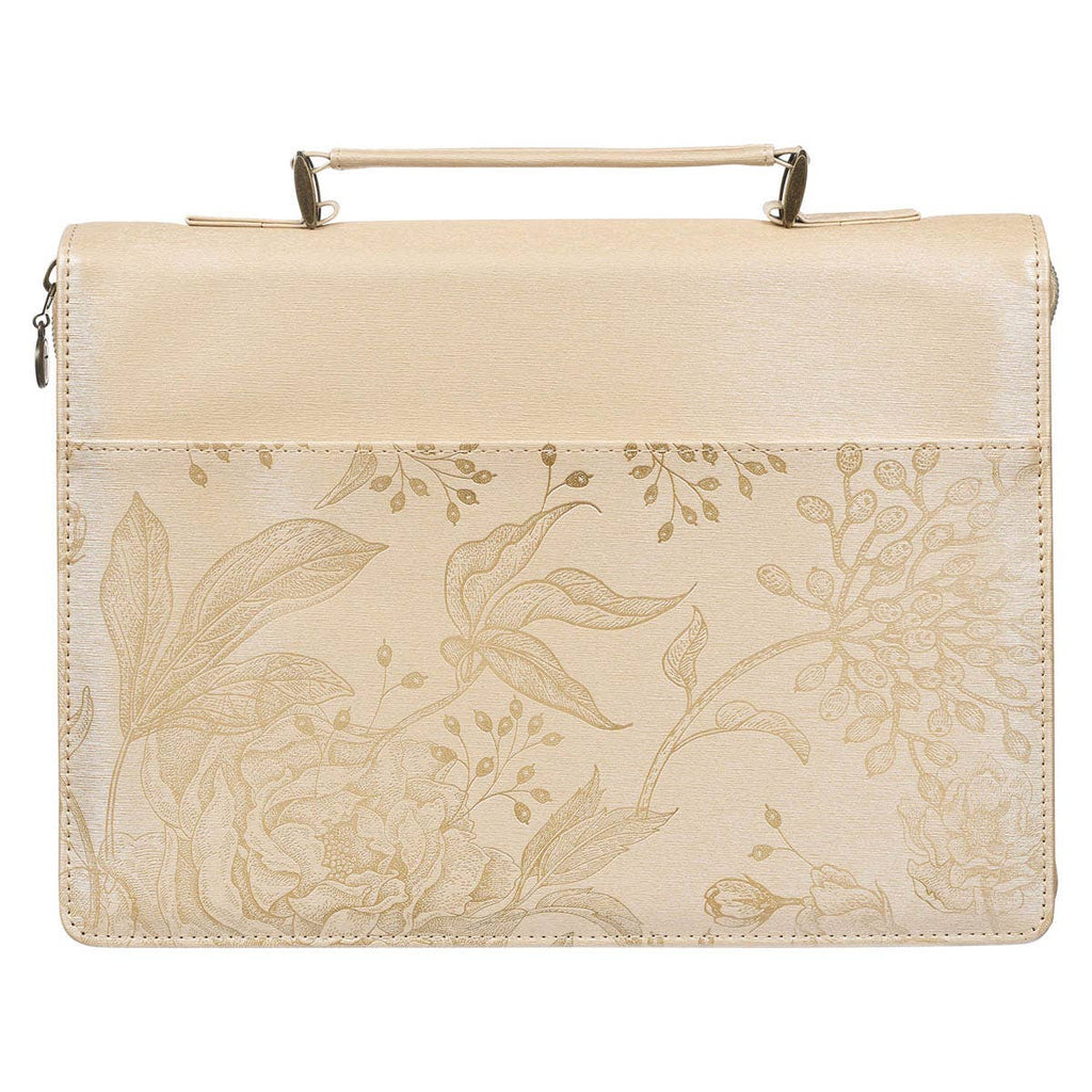 Christian Art Gifts - Bible Cover Fashion Taupe/Butterfly Printed Hope Isa 40:31 M