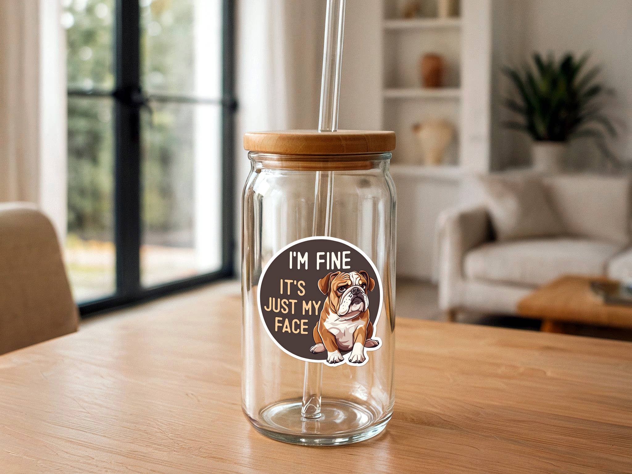Missional Merch - I'm Fine It's Just My Face Funny Sticker | Gifts Dog People
