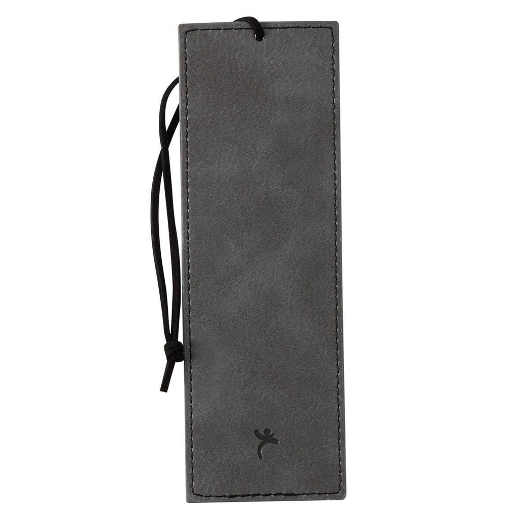 Christian Art Gifts - Bookmark Faux Leather Gray/Black Trust in the Lord Prov. 3:5