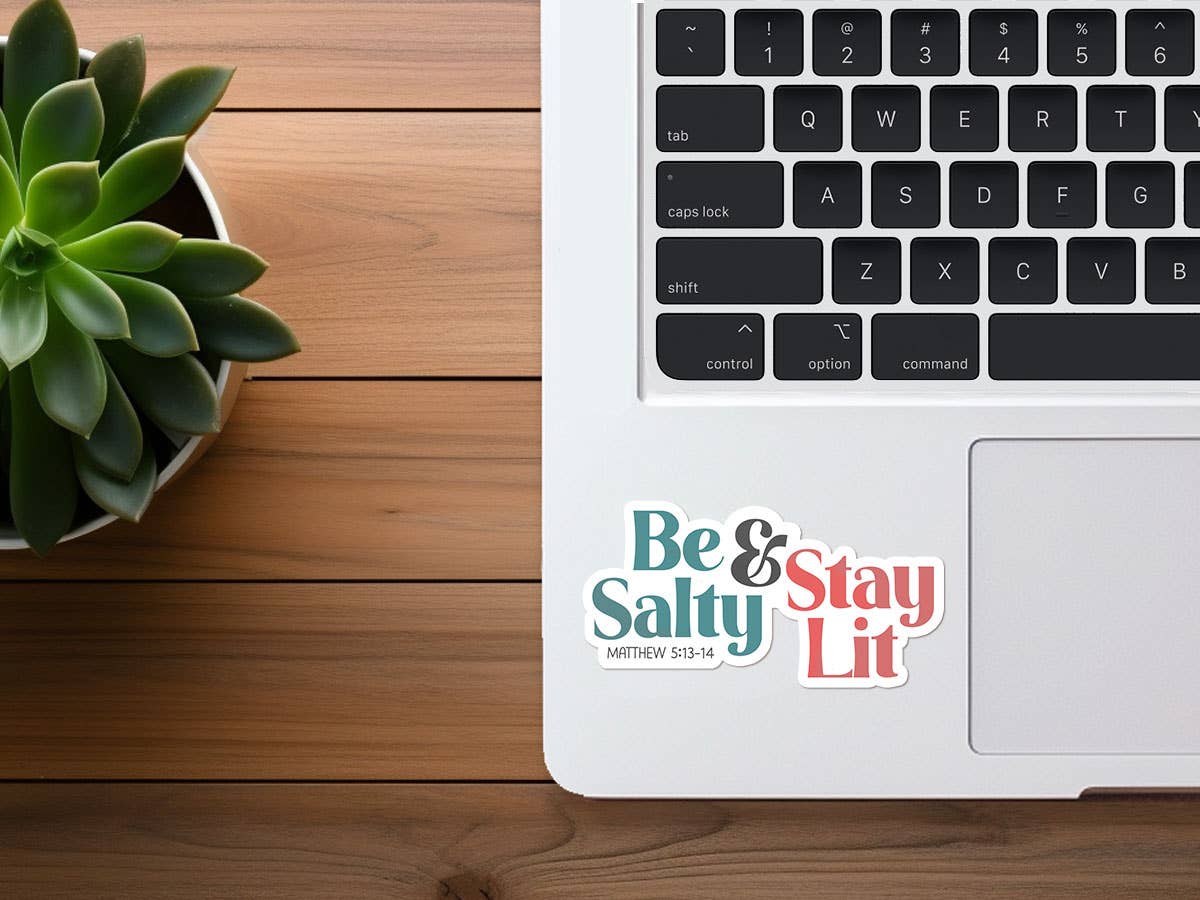 Missional Merch - Be Salty & Stay Lit | Christian Sticker | Bible Stickers