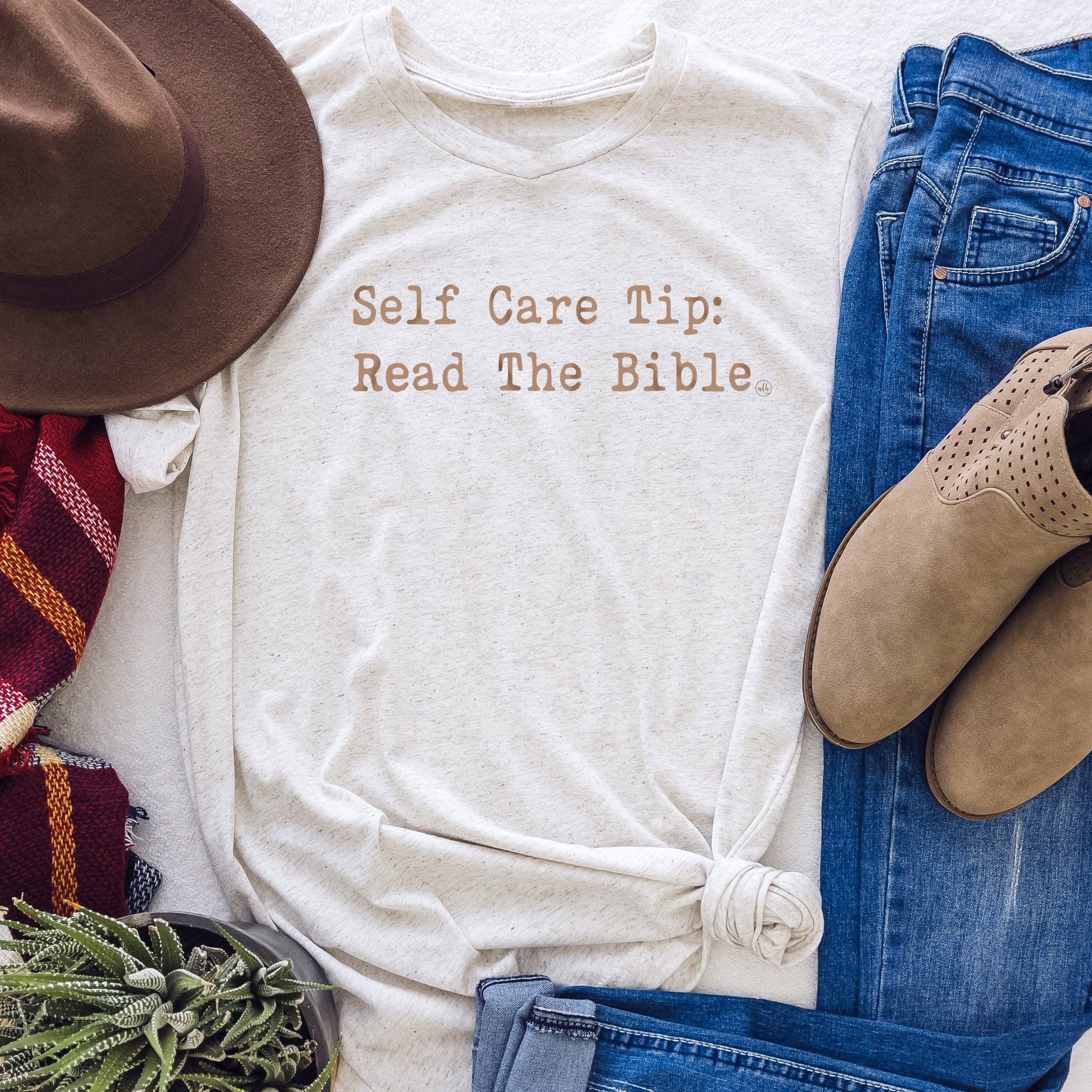 Never Lose Hope Designs - Self Care Tip: Read The Bible Christian Tee