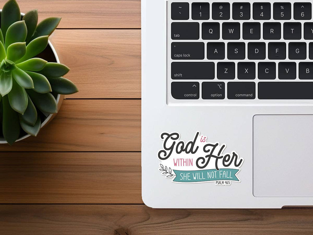Missional Merch - God Is Within Her | Scripture Sticker | Christian Sticker