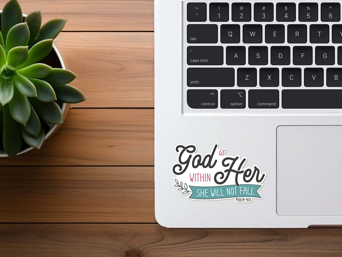 Missional Merch - God Is Within Her | Scripture Sticker | Christian Sticker