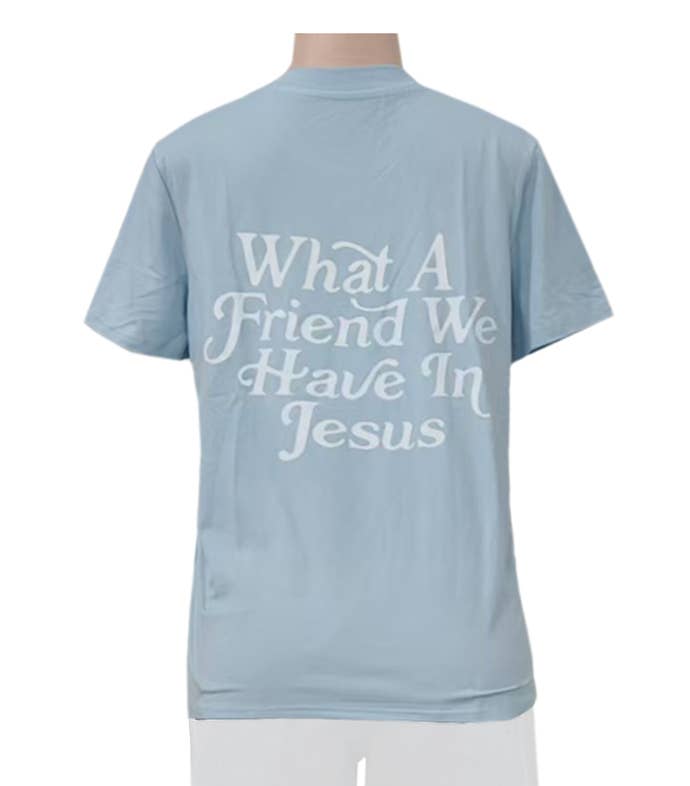 Rosa Clothing - WHAT A FRIEND IN JESUS letter printe tee overfit T-Shirt
