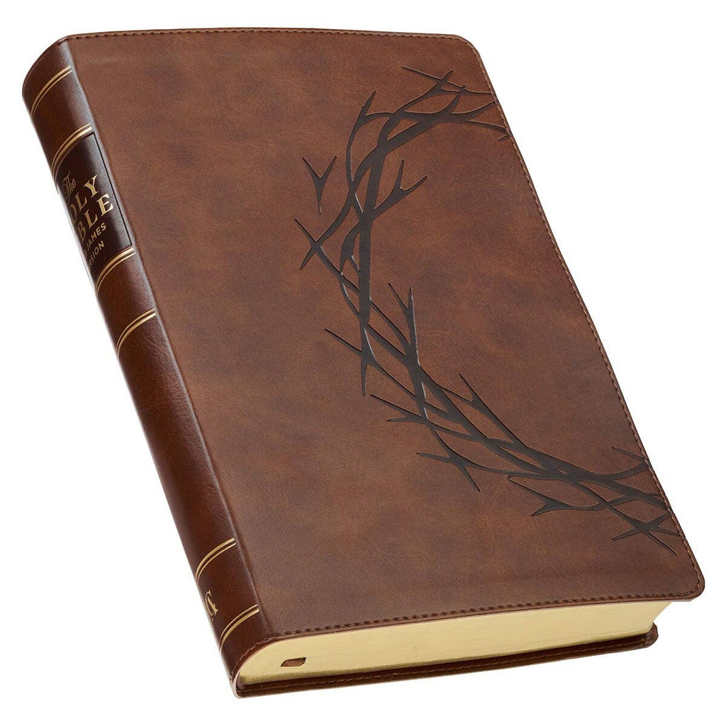Christian Art Gifts - KJV Bible Giant Print Full-size Faux Leather, Crown/Amazing