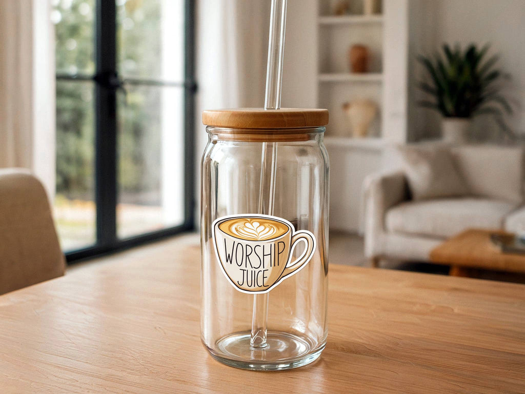Missional Merch - Worship Juice | Christian Sticker | Coffee Lover