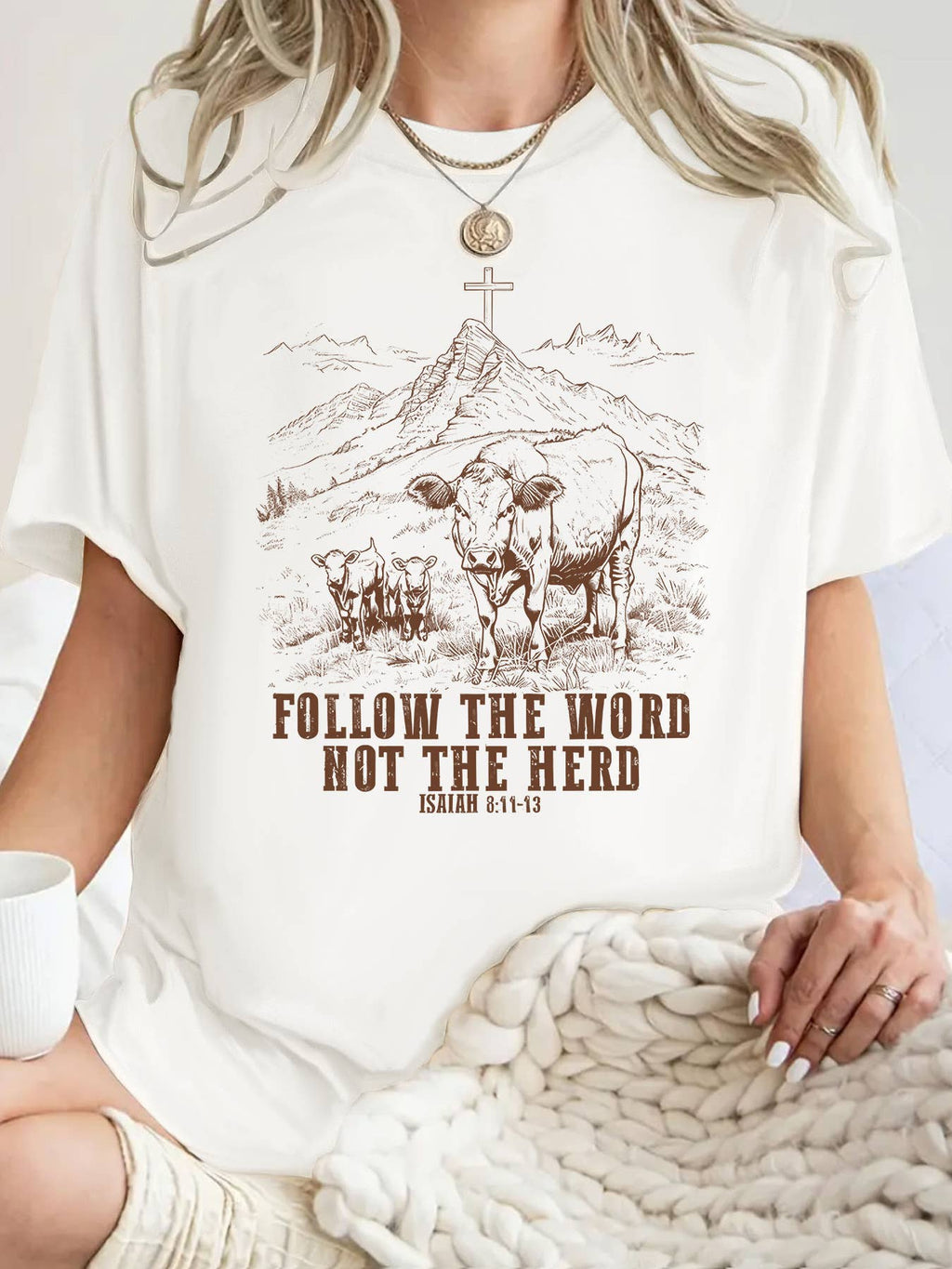 Rosa Clothing - Follow The Word Not The Herd Graphic Crew Tees