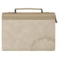 Christian Art Gifts - Bible Cover Fashion Taupe  Amazing Grace Isa. 53:5