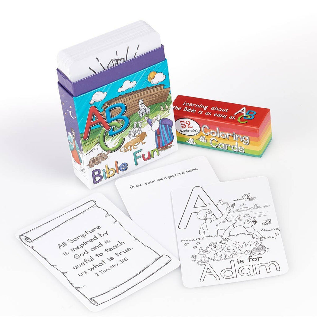 Christian Art Gifts - Coloring Cards Boxed 52 ABC Bible Fun for Kids