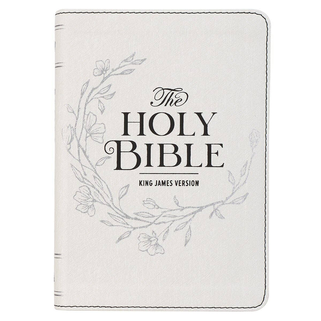 Christian Art Gifts - KJV Bible Compact LP Faux Leather, White