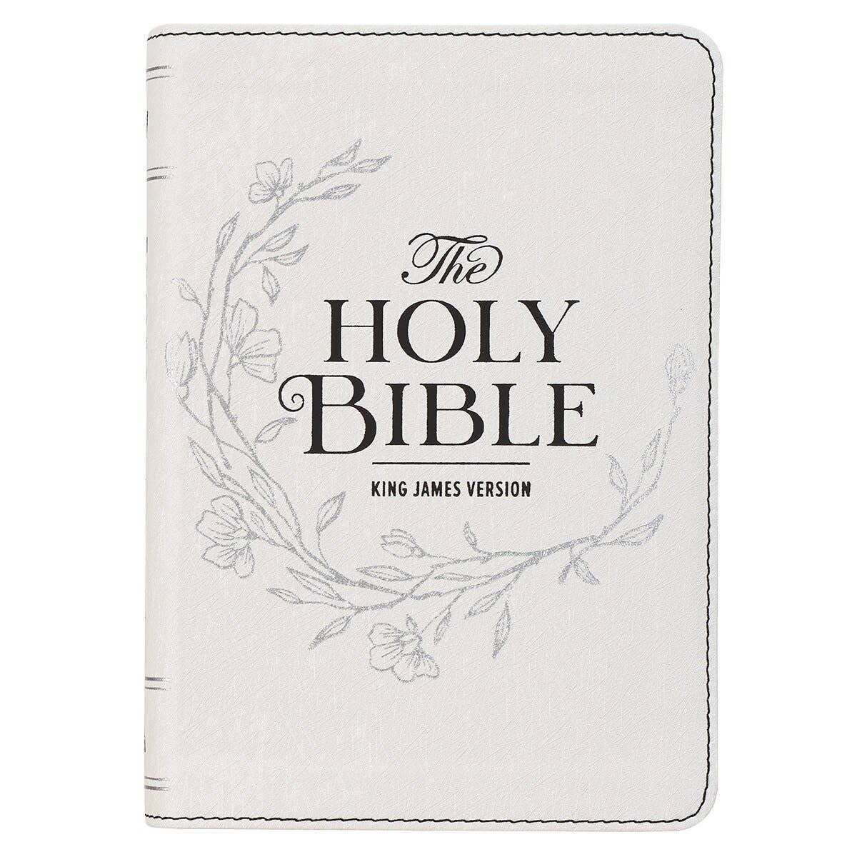 Christian Art Gifts - KJV Bible Compact LP Faux Leather, White
