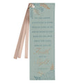 Christian Art Gifts - Bookmark Faux Leather Teal Walk by Faith 2 Cor. 5:6-7