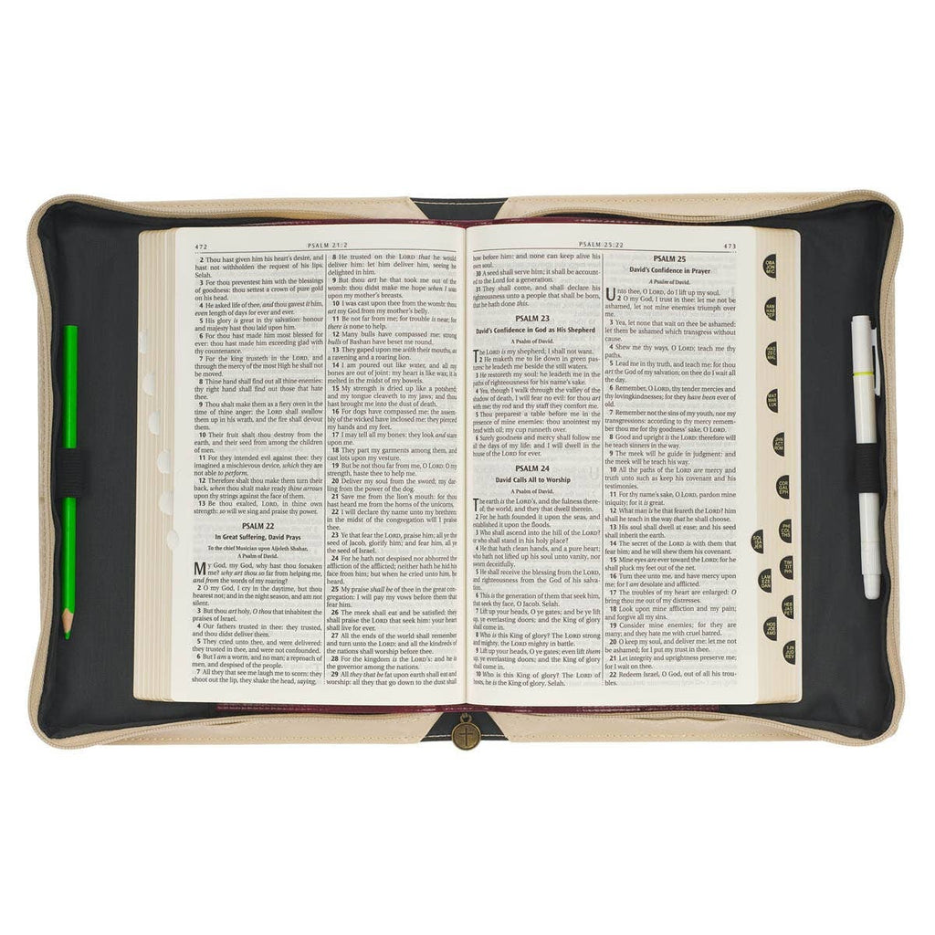 Christian Art Gifts - Bible Cover Fashion Taupe/Butterfly Printed Hope Isa 40:31 M