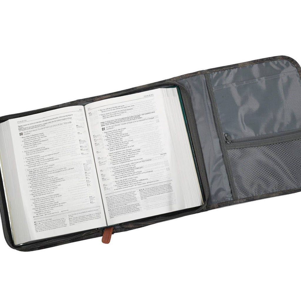 Christian Art Gifts - Bible Cover Organizer Tri-fold Camouflage Way Truth Life