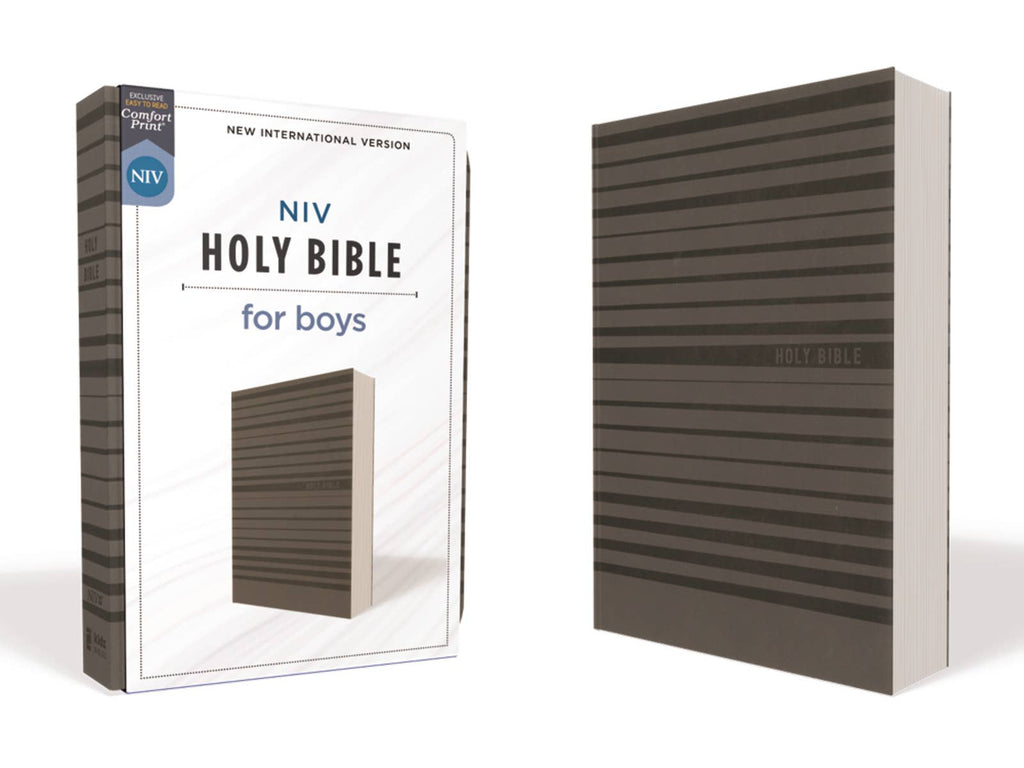 HarperCollins Christian Publishing - NIV Bible for Boys, Soft Touch Edition, Leathersoft, Gray