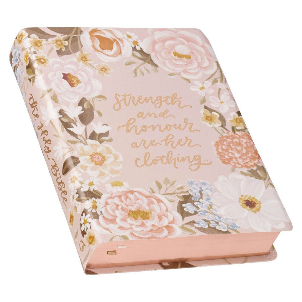 Christian Art Gifts - KJV Notetaking Bible Faux Leather Strength&Dignity Prov31:25