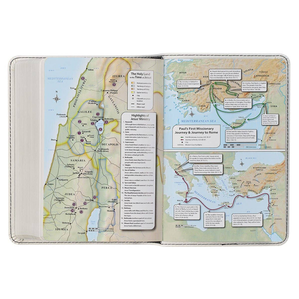 Christian Art Gifts - KJV Bible Compact LP Faux Leather, White
