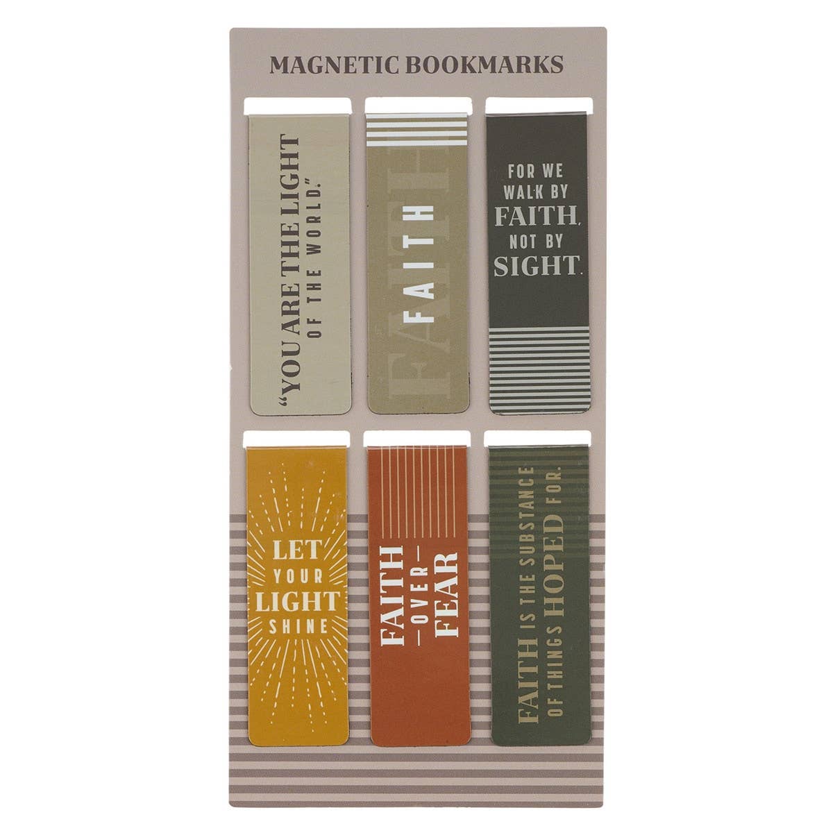 Christian Art Gifts - Magnetic Bookmark Set Faith over Fear