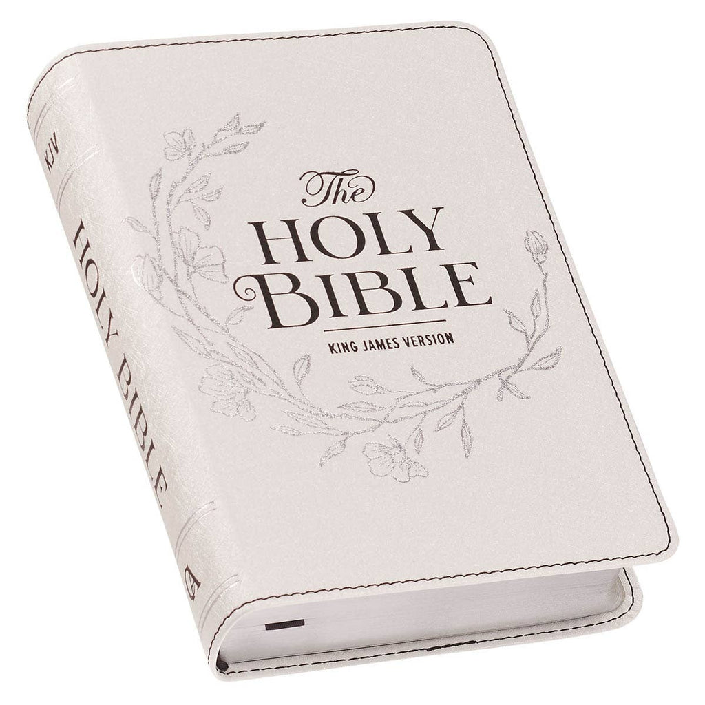Christian Art Gifts - KJV Bible Compact LP Faux Leather, White