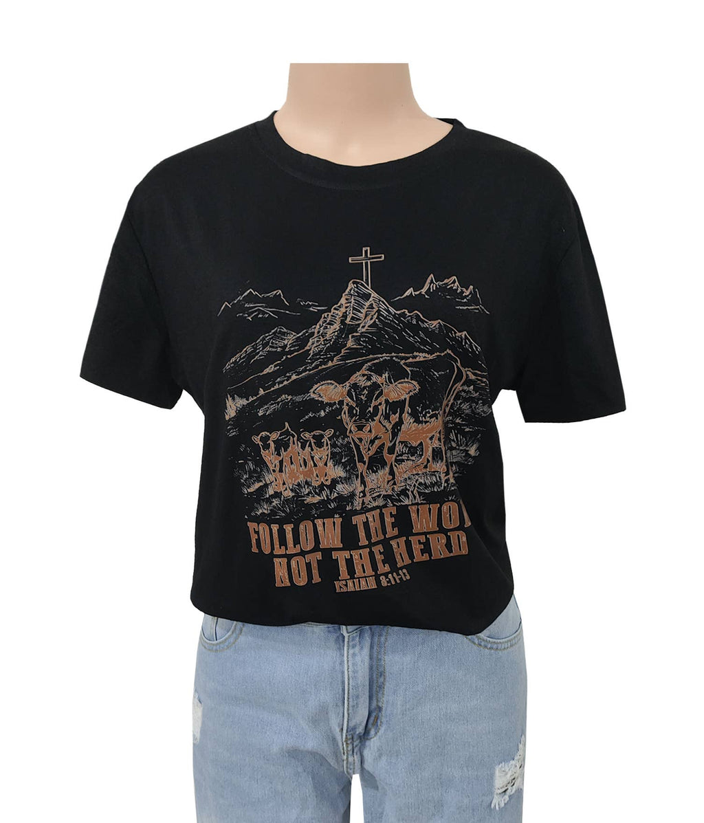Rosa Clothing - Follow The Word Not The Herd Graphic Crew Tees