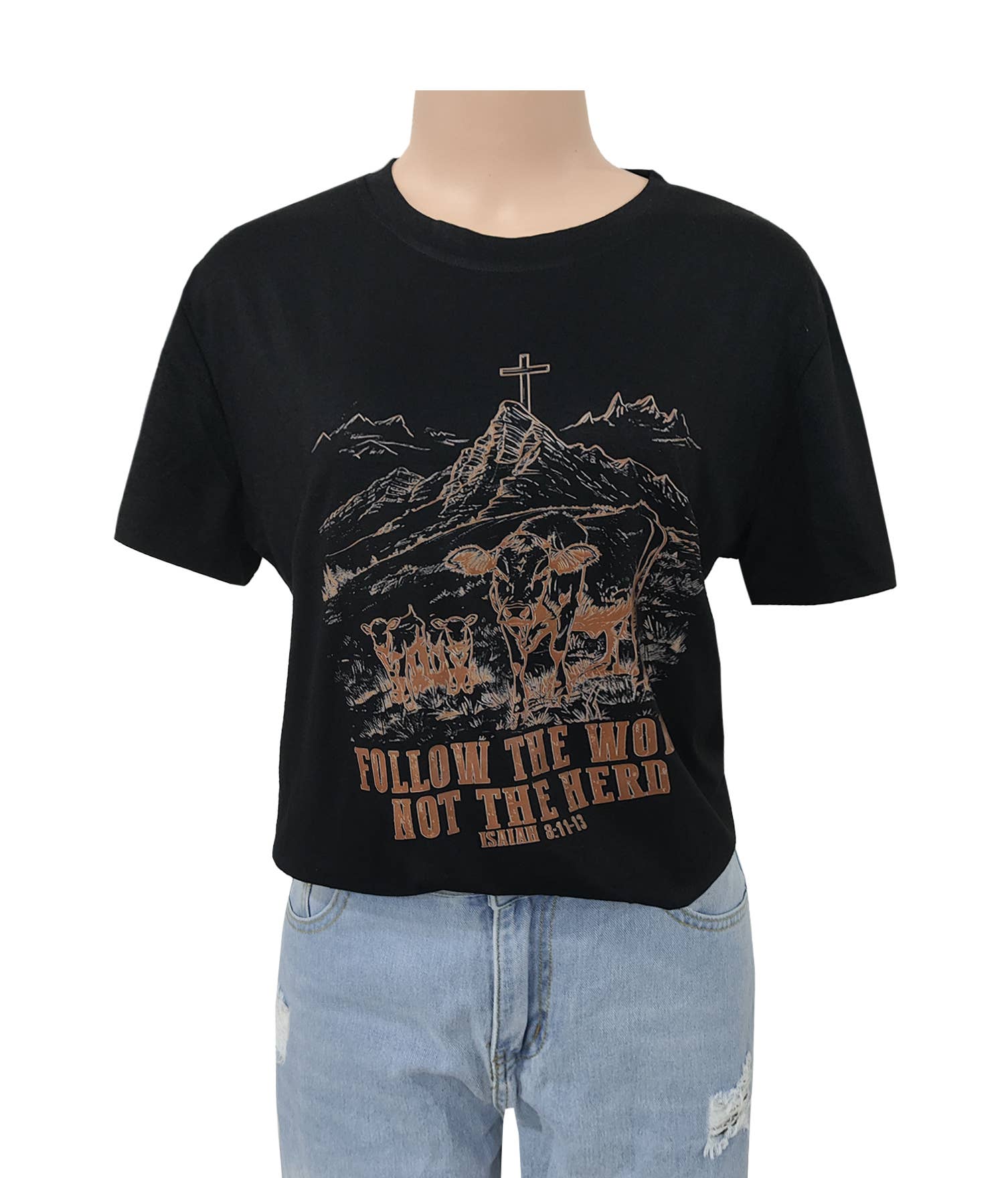 Rosa Clothing - Follow The Word Not The Herd Graphic Crew Tees
