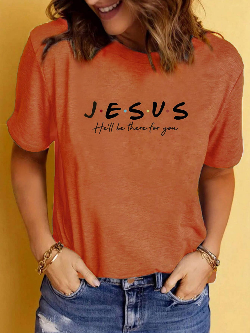 Rosa Clothing - Jesus will be there 4U letter printed t-shirt