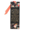 Christian Art Gifts - Bookmark Faux Leather Black I Know the Plans Jer. 29:11