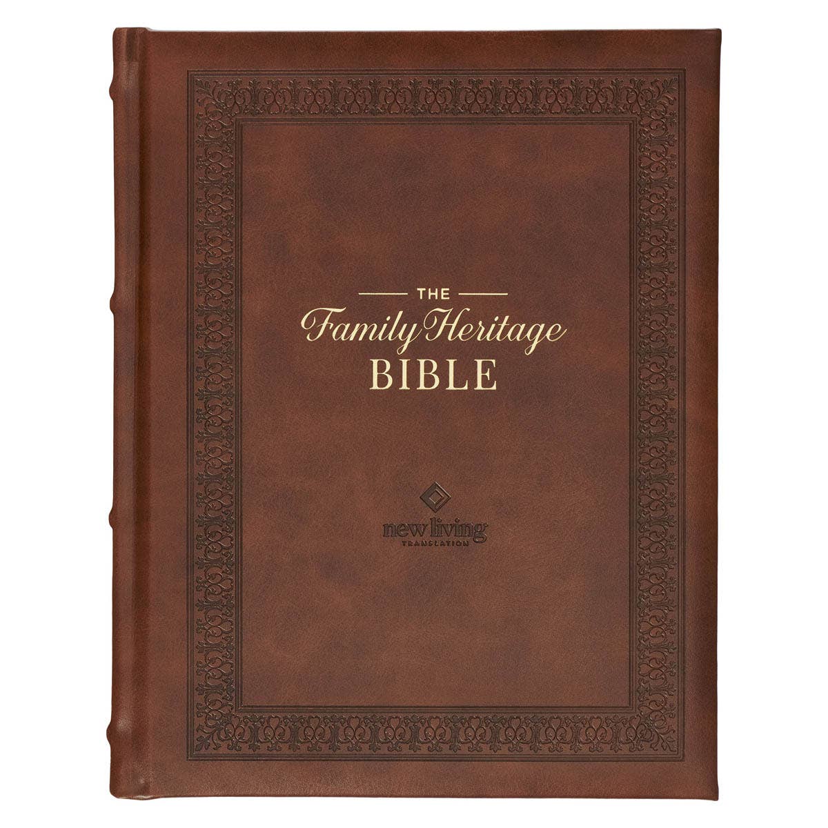 Christian Art Gifts - NLT, The Family Heritage Bible Hardcover, Brown