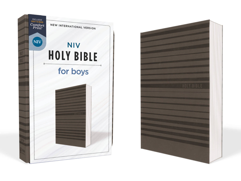 HarperCollins Christian Publishing - NIV Bible for Boys, Soft Touch Edition, Leathersoft, Gray