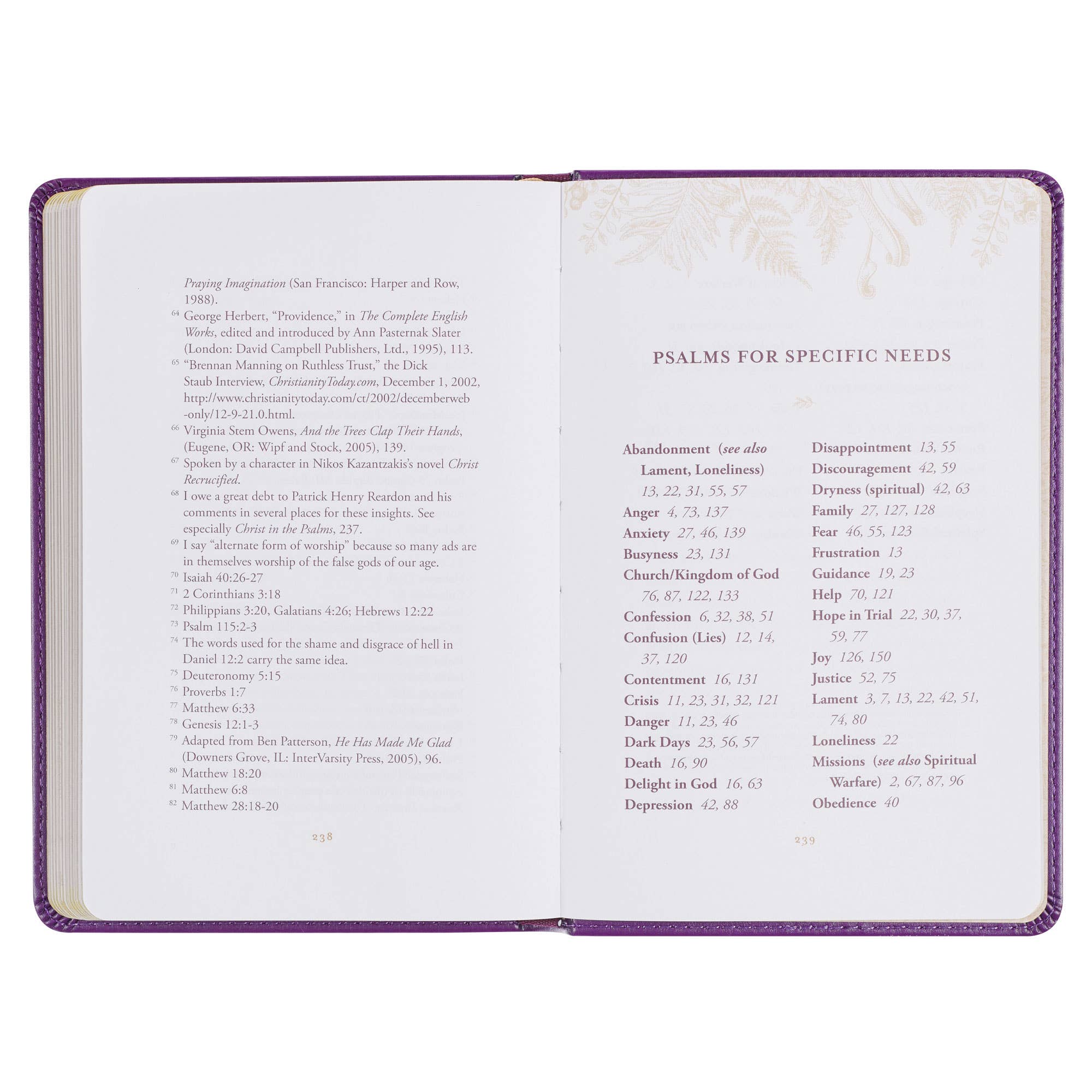 Christian Art Gifts - Devotional Praying the Psalms Faux Leather