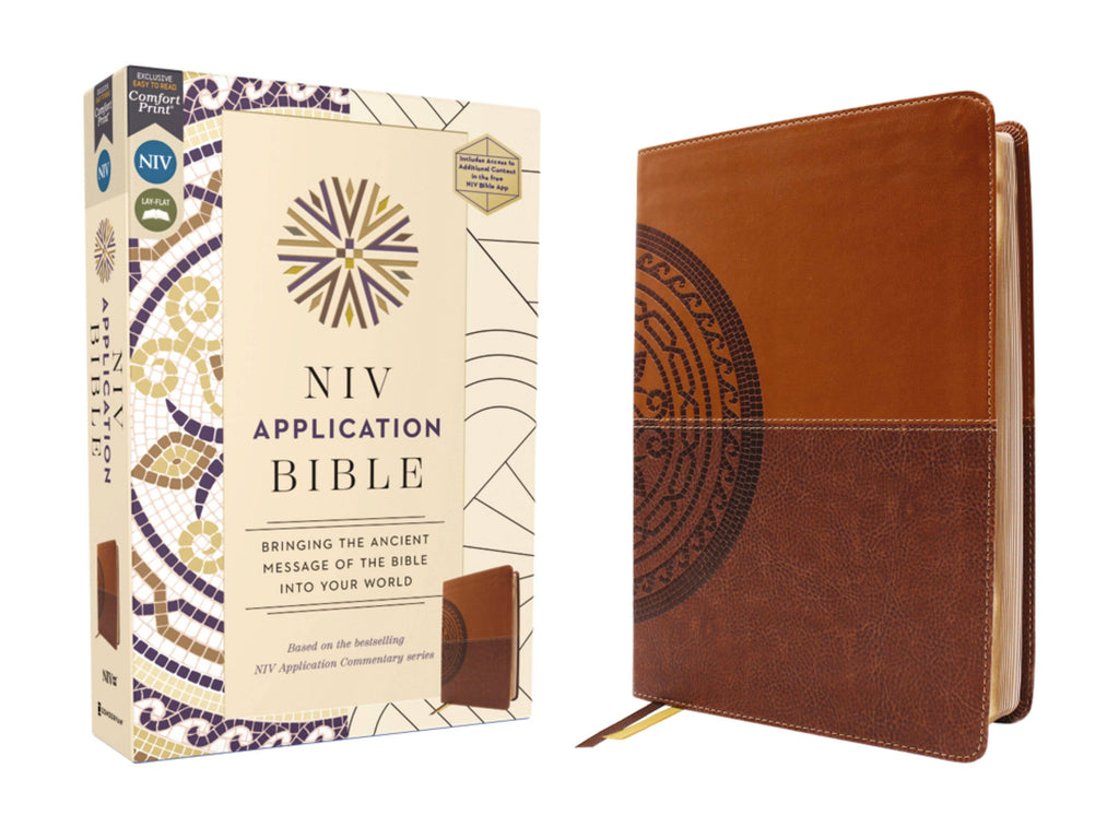 HarperCollins Christian Publishing - NIV Application Bible Leathersoft Brown Red Letter