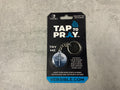 Tap to Pray Acrylic Keychain Blue Mountains Cross